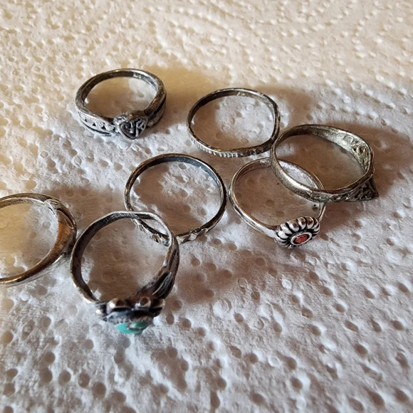 Vintage Sterling silver ring bundle sizes 2-4 - Picture 3 of 16